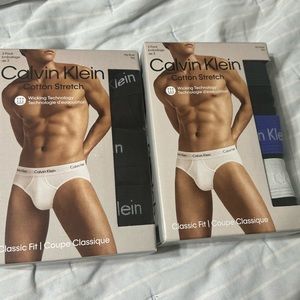 MENS Calvin Klein cotton stretch briefs. 6 pair Black. Brand new in box. Size XL